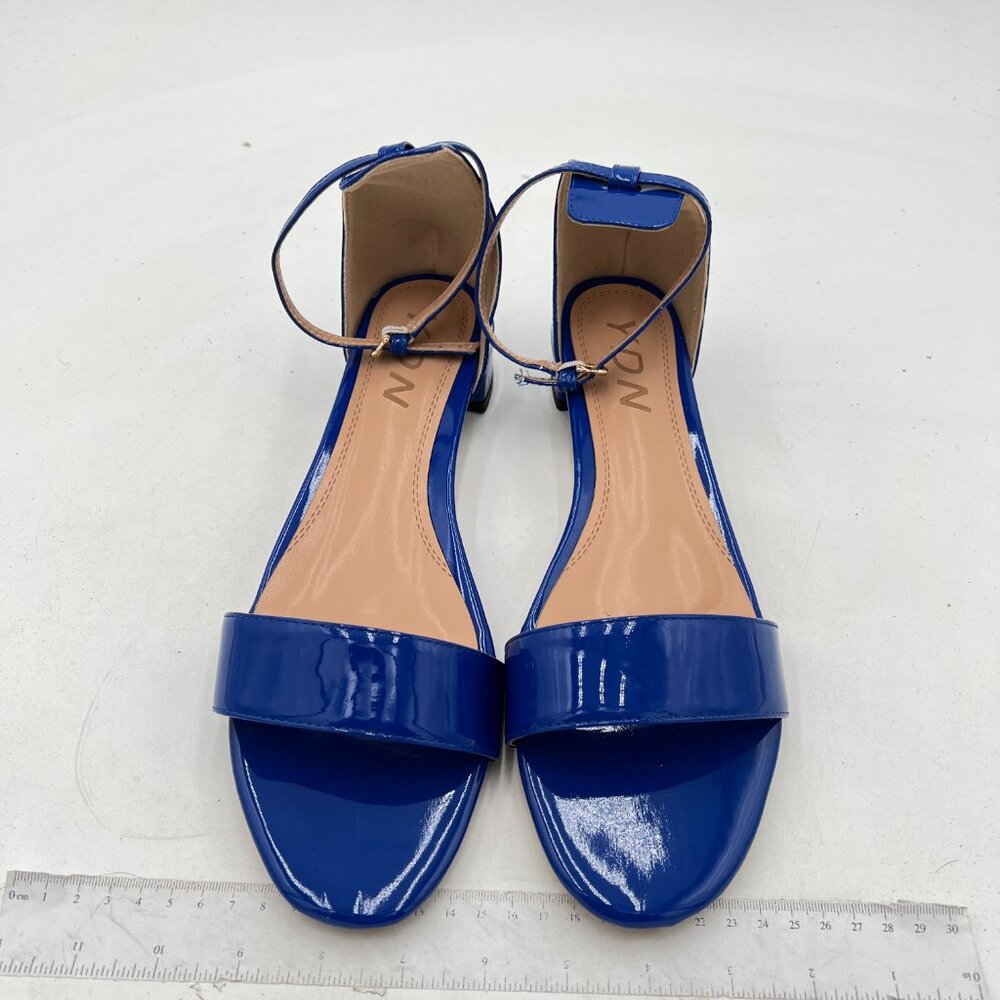Ydn Blue Block Low Heel Sandals Open Toe Ankle St… - image 3